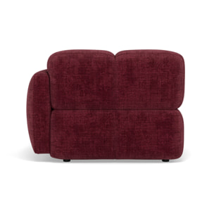 Grace - module d'assise droit en velours texturé - Prune