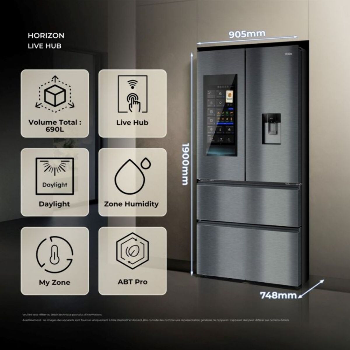 Réfrigérateur multi portes HAIER HFW99F19ESSB