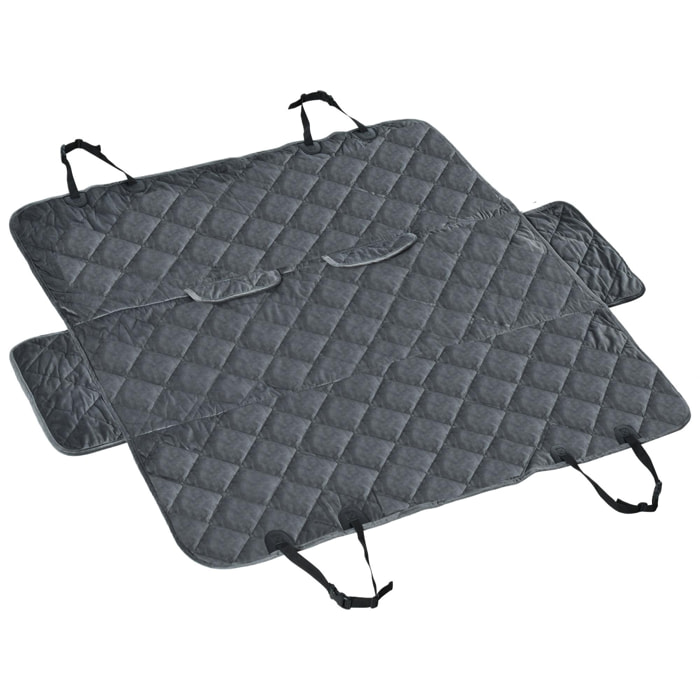 Funda de Asiento de Coche para Perros Antideslizante con Anclajes 160x145cm Gris