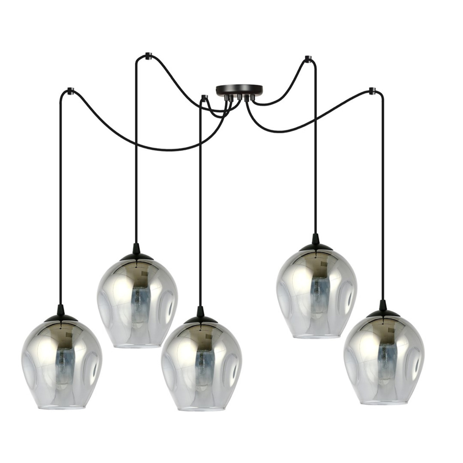 Lampada a sospensione LEVEL in acciaio nero e vetro grafite