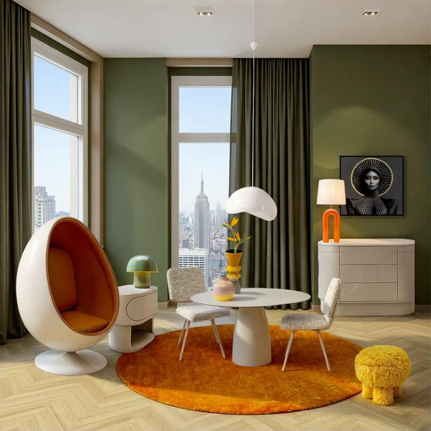 Tapis Cosy 200cm orange Kare Design