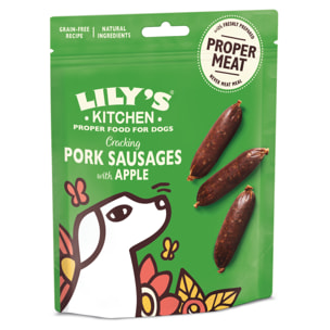 Lily's Kitchen Chien Saucisses au porc et à la pomme 70 g - Lot de 8