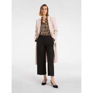 Elena Mirò - Pantalones capri de franela elástica - Negro