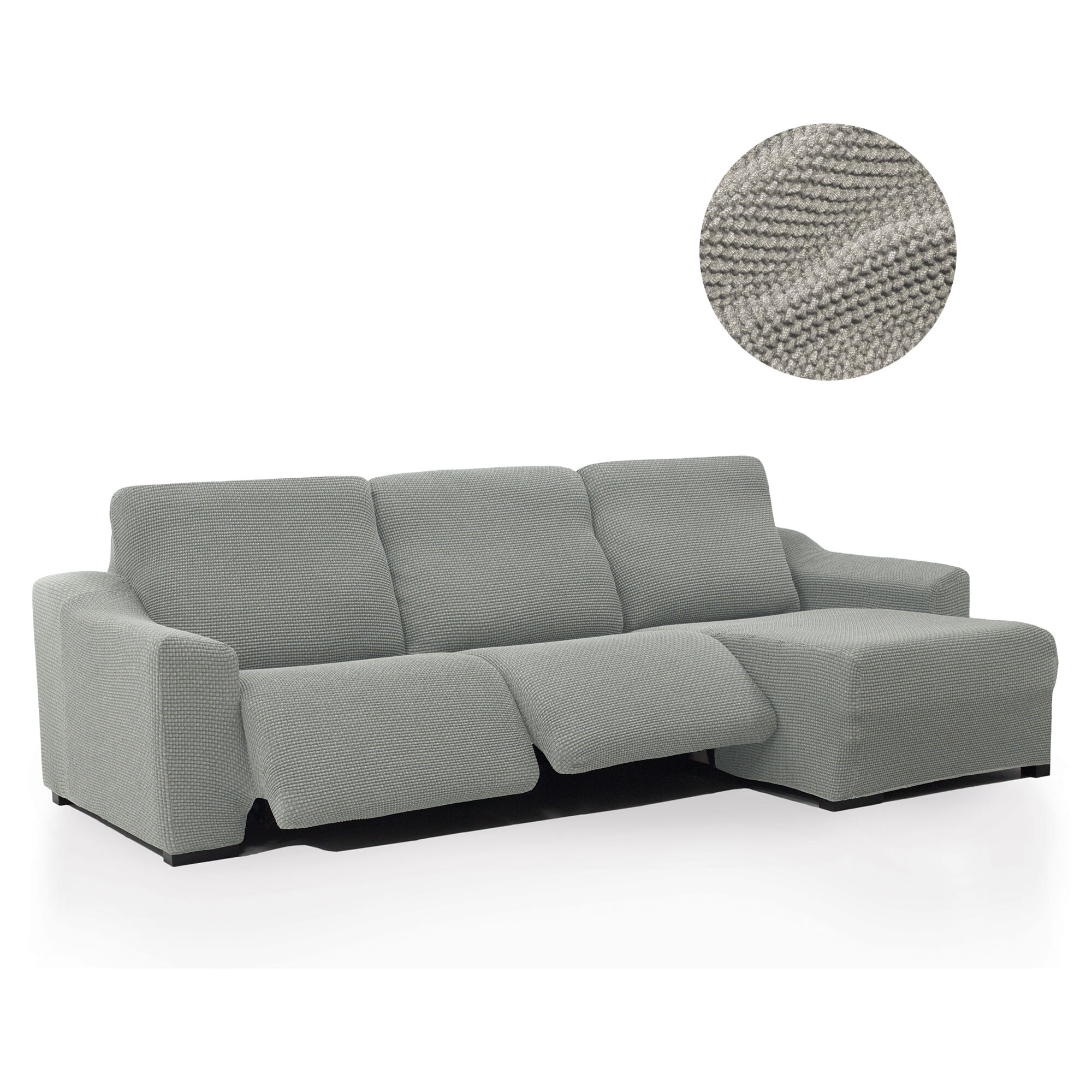 Funda para Chaise Longue derecha (visto de frente ) brazo largo SÚPER ELÁSTICA con RELAX modelo HELENA