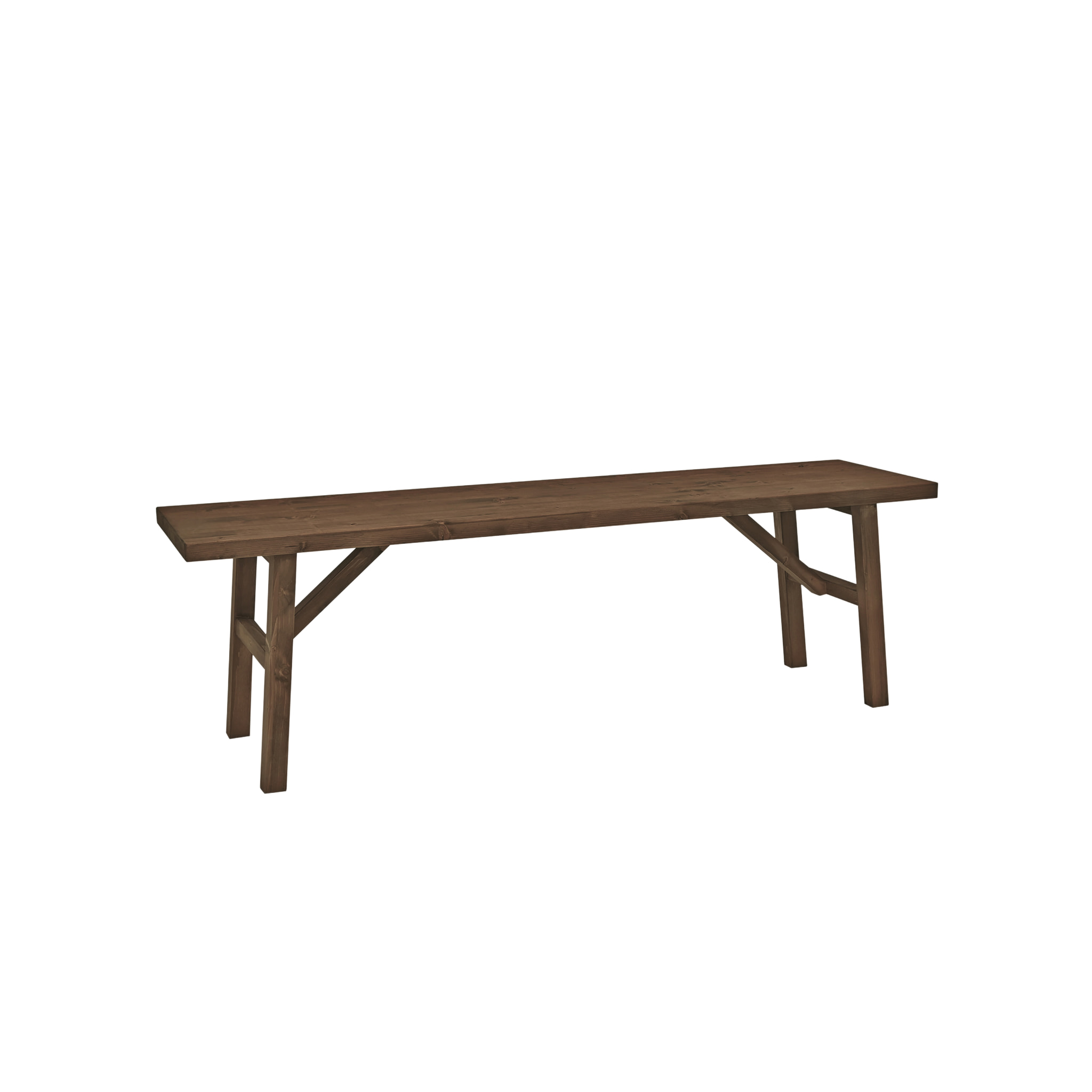 Banc en bois massif ton noyer en différentes tailles