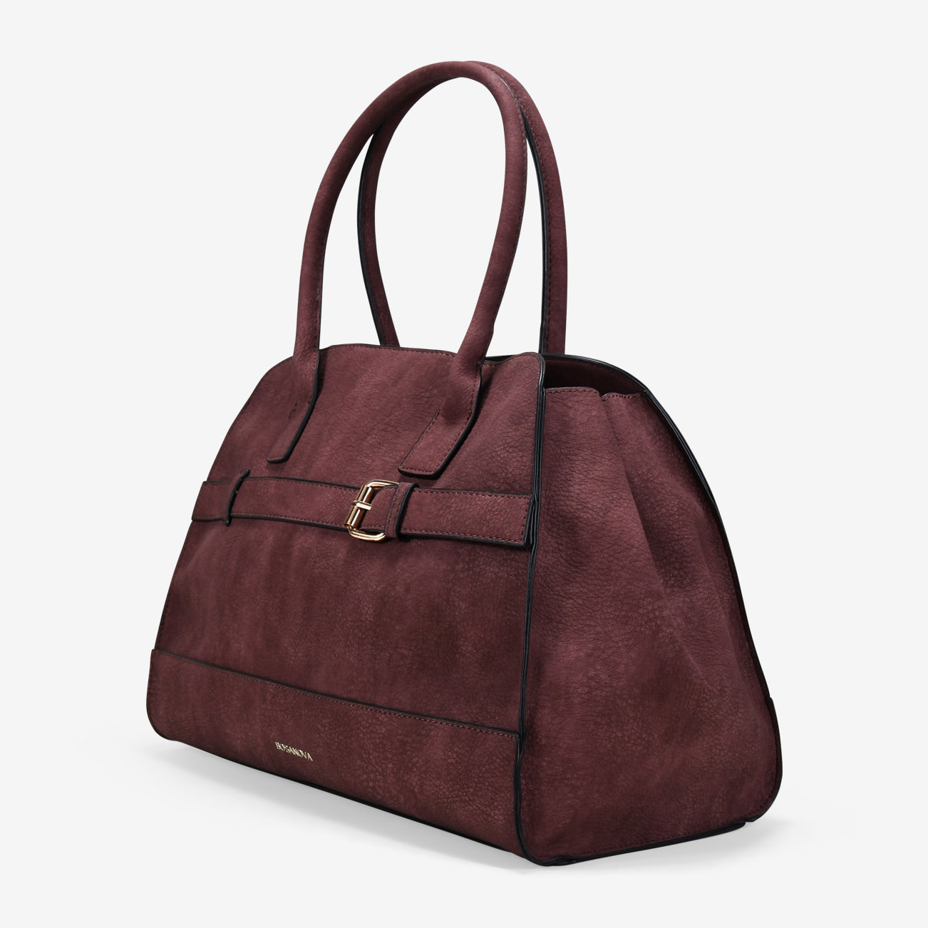 Bolso de hombro burdeos con doble asa