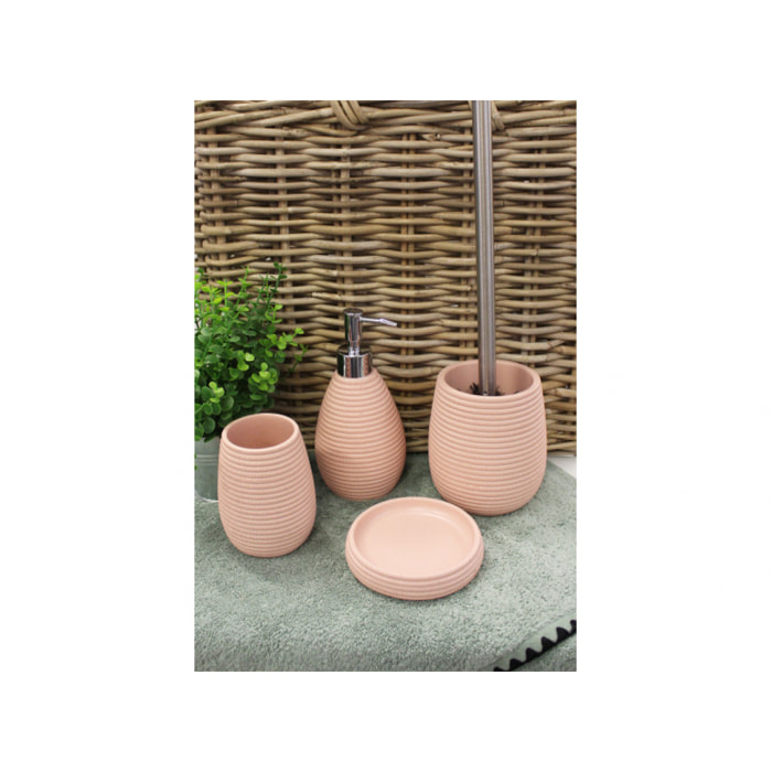 Set 4 accessoires salle de bain rose - COVENTRY