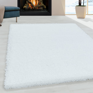 SYDNEY - Tapis shaggy uni à poils longs blanc - SYD3000BLA