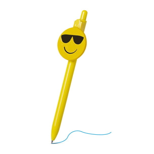 Occhiali da sole emoji con design a penna Fricum. Con meccanismo a pulsante e inchiostro blu.