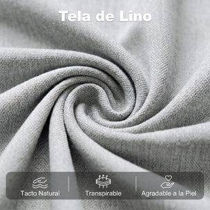 Sofá Cama 1 Plaza Convertible, 3 en 1, Sillón Cama Plegable, Tapizado en Lino, Respaldo Ajustable, Almohada con Funda Lavable, para Salón, Dormitorio, 67x73x96 cm, Gris Claro