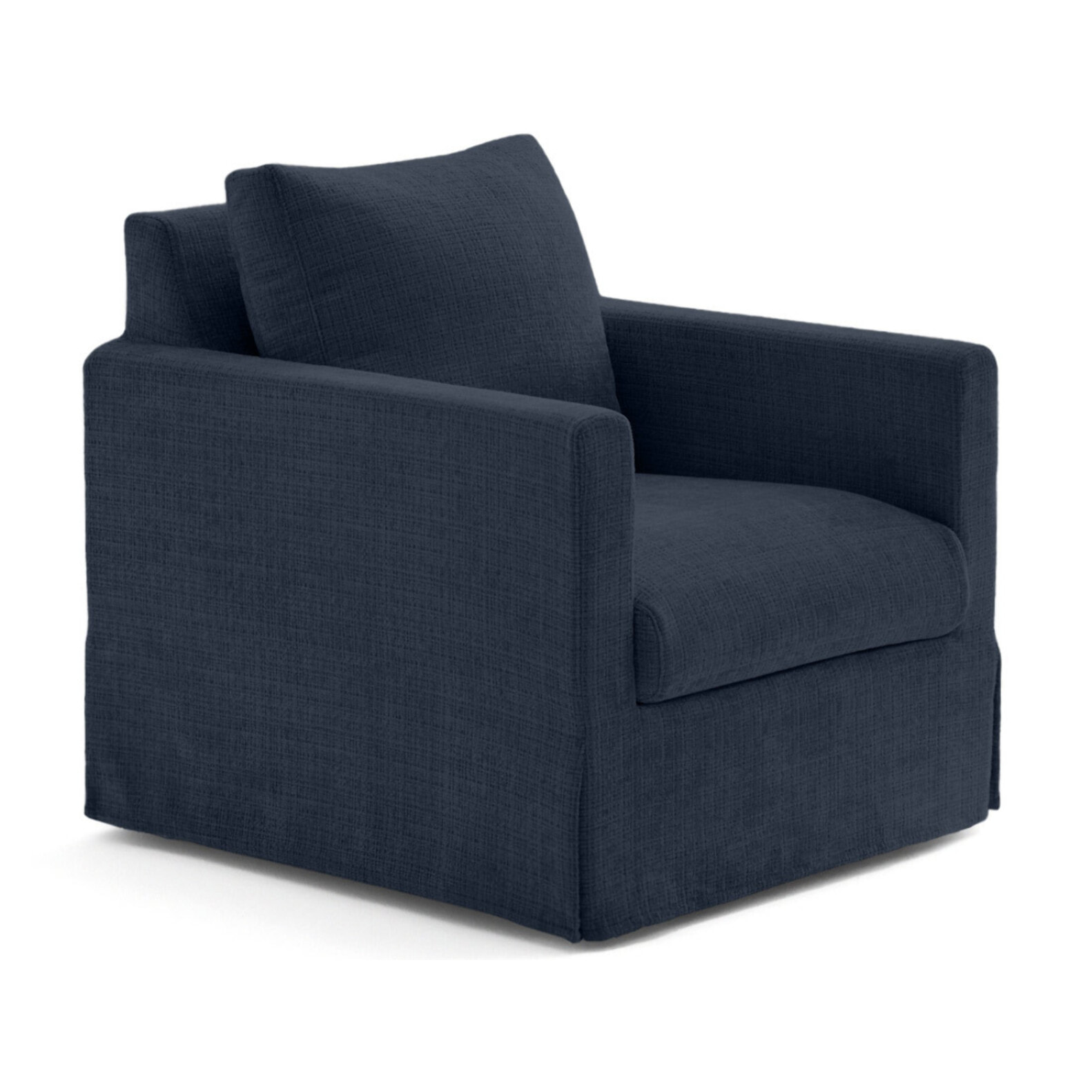 Serena - fauteuil déhoussable en velours texturé - Bleu