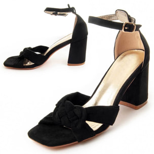 Sandalias de Tacón - Negro - Altura: 8 cm