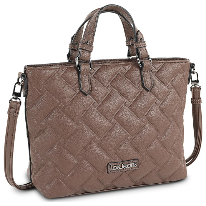 Bolso Shopper-Tote Lois Dewey Marron Oscuro