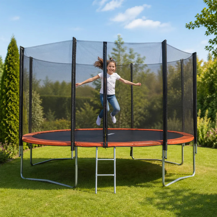 Trampoline Diam 4,27 m avec filet de sécurité et échelle