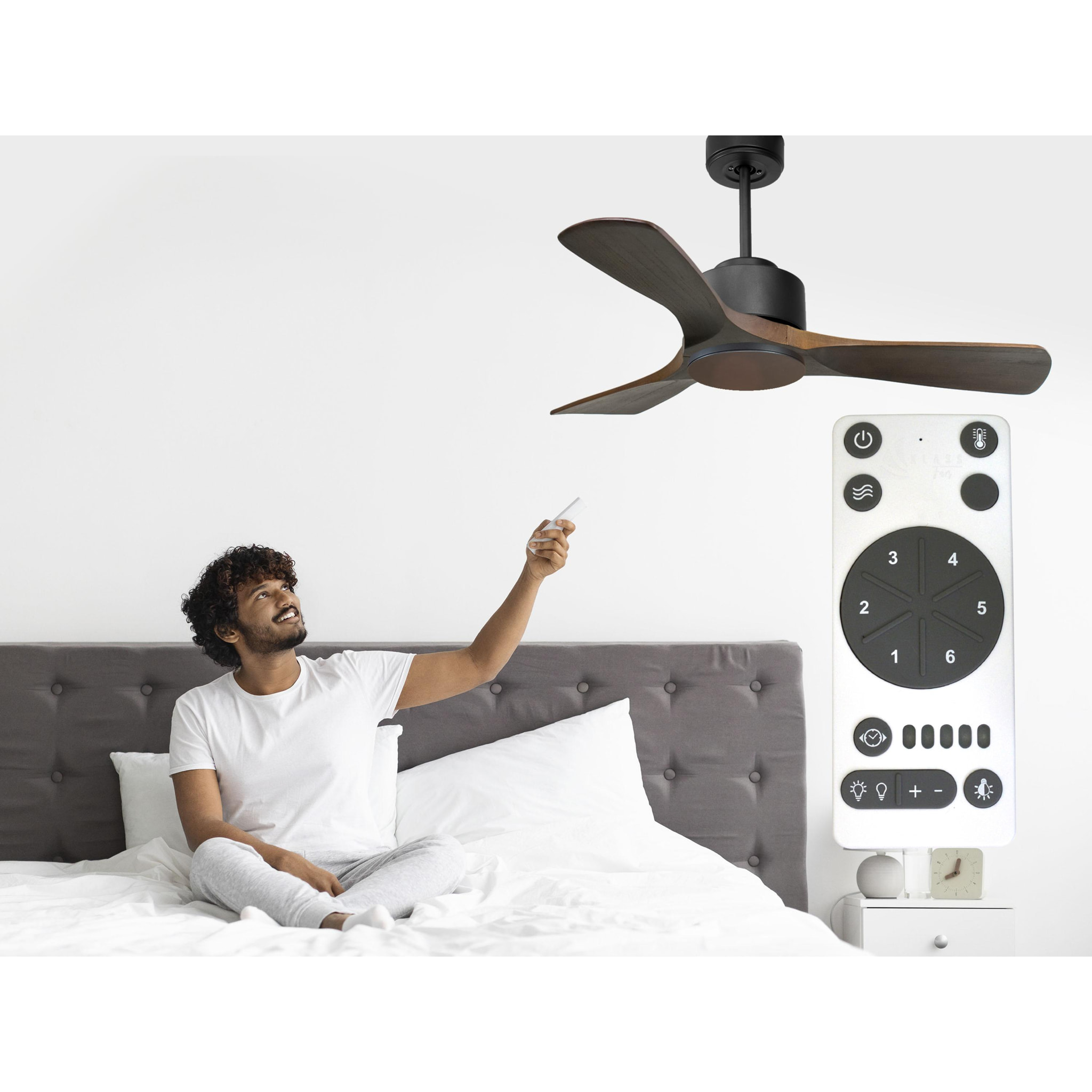 Ventilateur de plafond ø106 cm avec Wifi Réversible Hypersilence 40   W Noir
