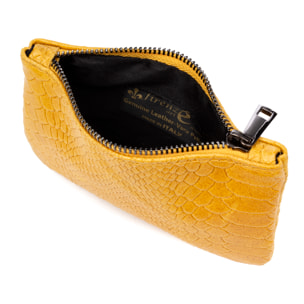 Seconda Cartera Mujer Mujer.Piel auténtica Gamuza Grabado Serpiente