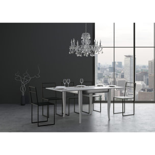 Mesa tipo libro 90x90/180 cm Sciabola Librox Fresno Blanco estructura Gris