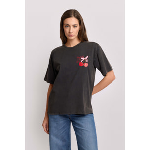Kocca - T-shirt grafica in cotone Donna, Tinta unita, Girocollo