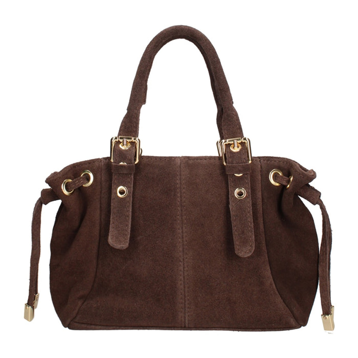 Borsa a mano da donna Made in Italy - Modello Elara Nova - Pelle scamosciata - 14.0 x 8.0 x 25.0 cm