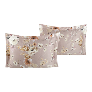 Lot de 2 Taies d'oreiller satin de coton imprimé