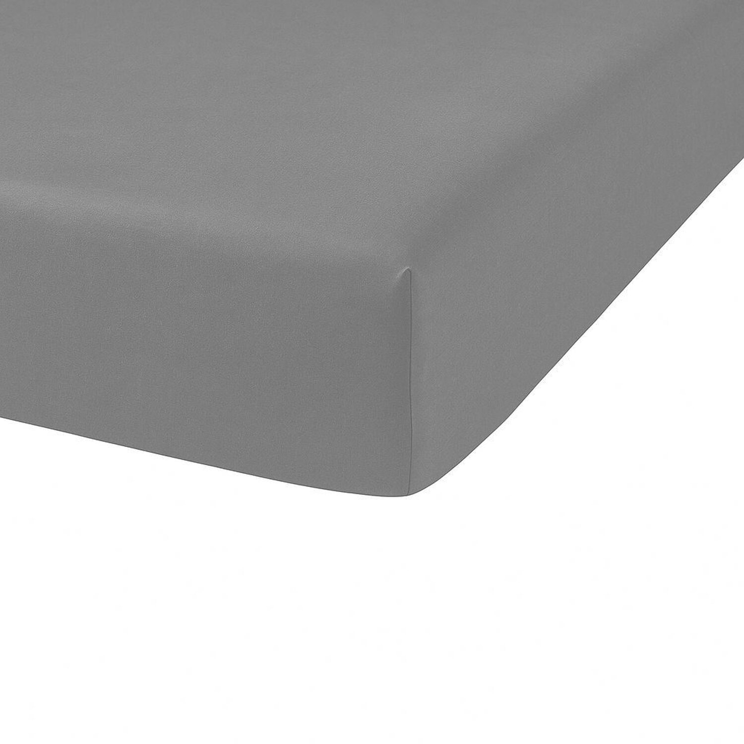 Drap housse coton 57fils uni - bonnet 35cm gris clair
