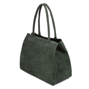 Annagrazia Bolso Shopper Mujer. Piel auténtica Gamuza.