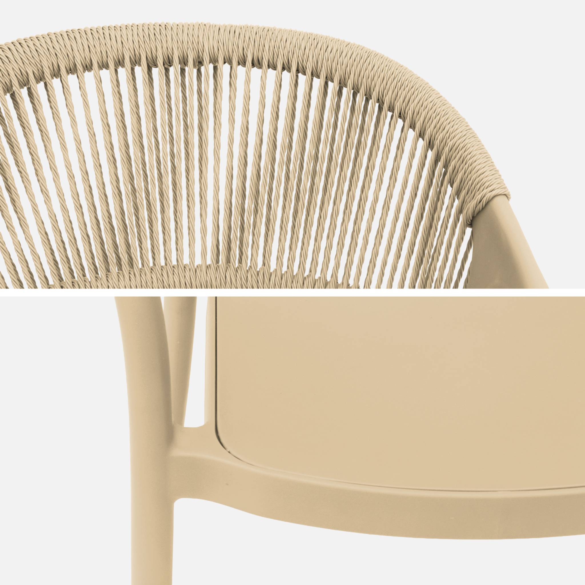 Chaise de jardin empilable avec effet corde (lot de 4) JOVIA