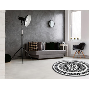 Utopia - tapis oriental recyclable noir - taille 100x100cm