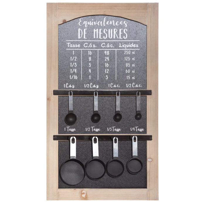 Tableau de mesure cuisine noir 40x70cm