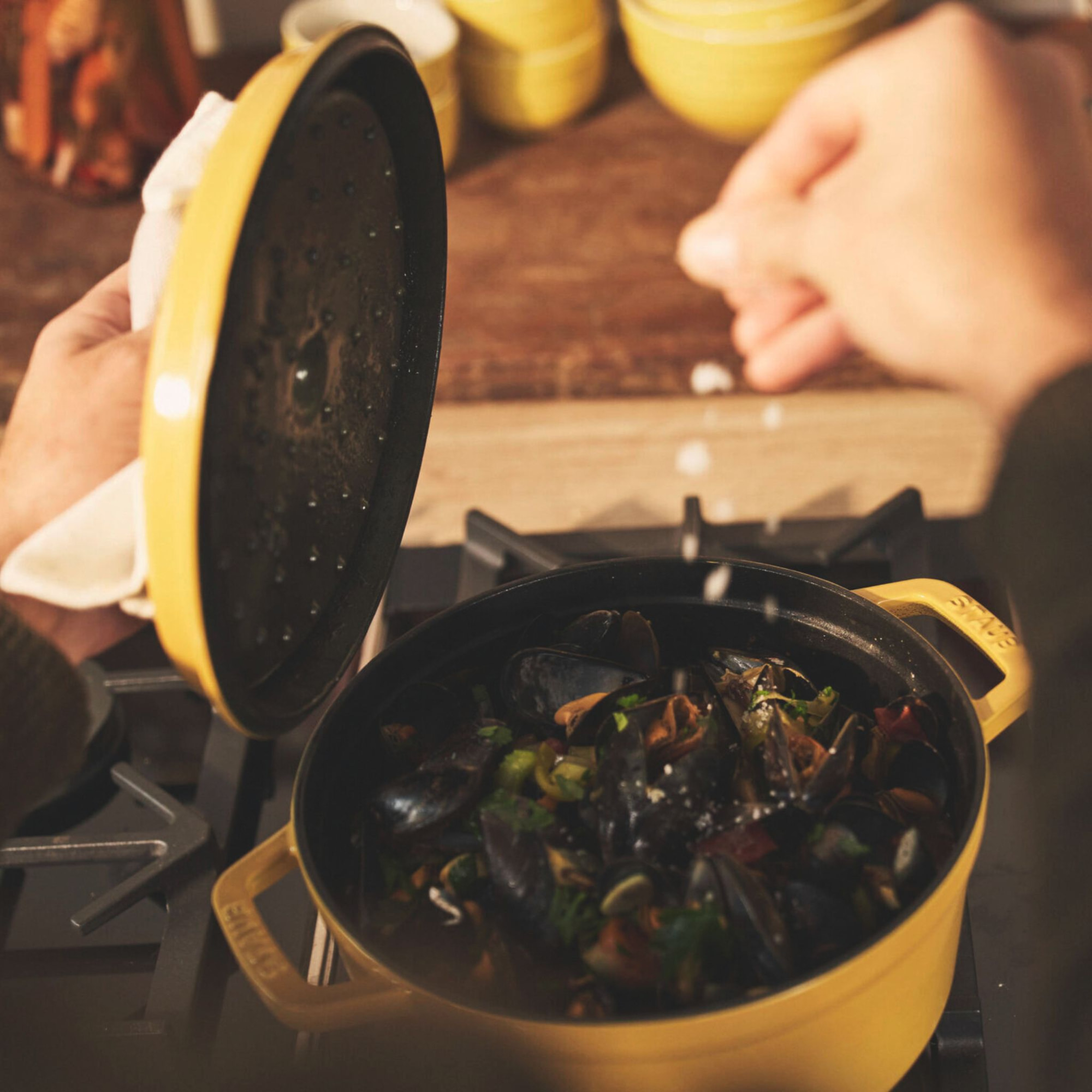 Cocotte en fonte, Rond(e), Citron, Fonte