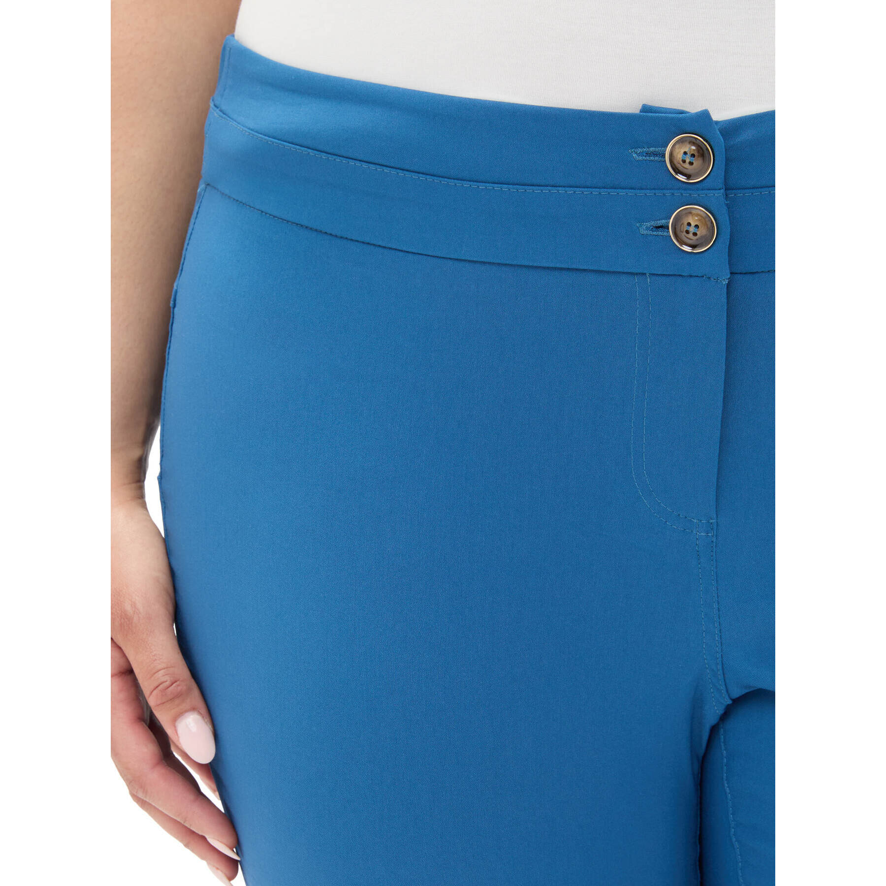 Fiorella Rubino - Pantalones Capri con aberturas - Petrol Blue