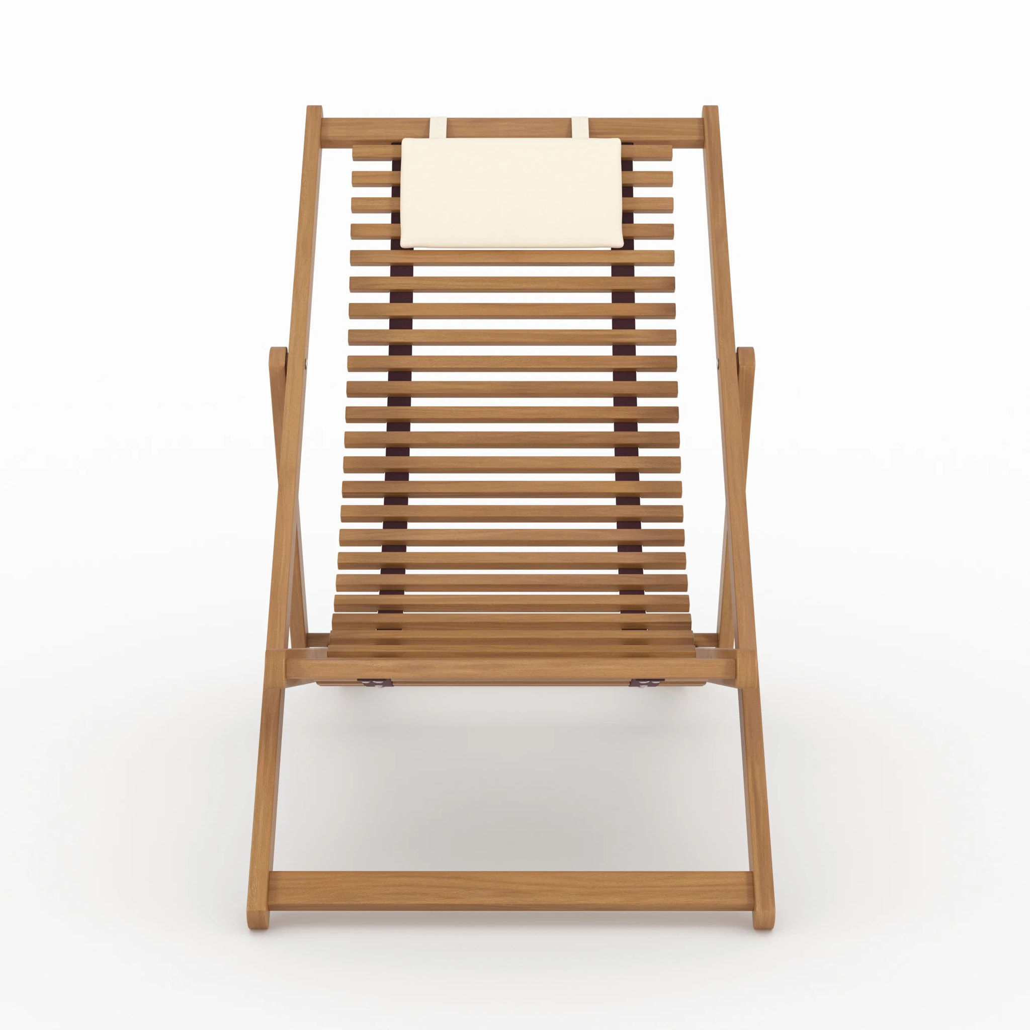 Chilienne de jardin en bois d'acacia et tissu écru - Nacpan