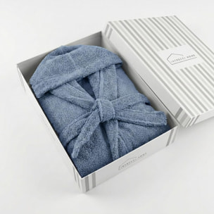 INTRECCI HOME Accappatoio Uomo e Donna, in Puro Cotone Jacquard 500 g, , Morbidezza Extra, Avvolgente, con Cappuccio e Tasche, Elegante e Confortevole,