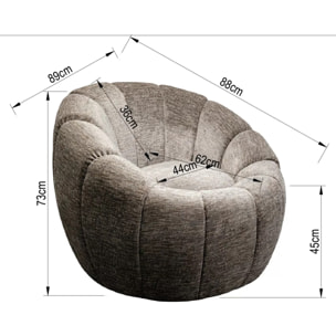 Fauteuil pivotant Fiori gris Kare Design