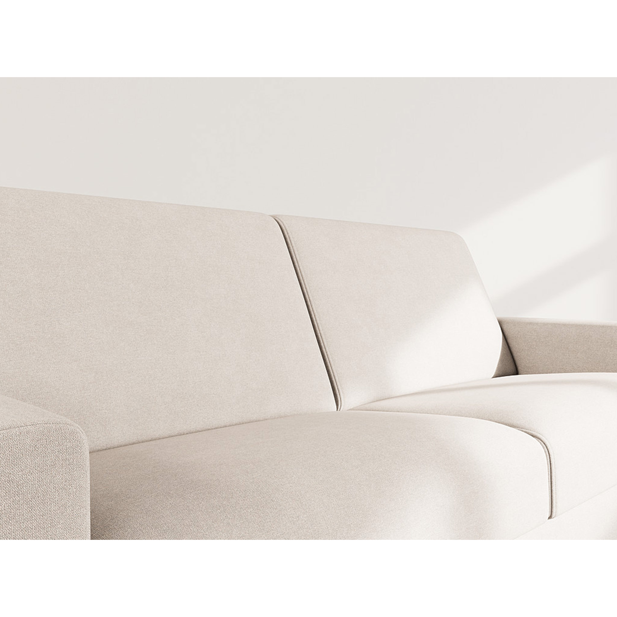 Julia - canapé lit 3 places convertible express couchage quotidien 140 cm matelas 14 cm en tissu - Beige