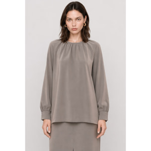 Kocca - Blusa da donna a maniche lunghe con scollo rotondo Donna