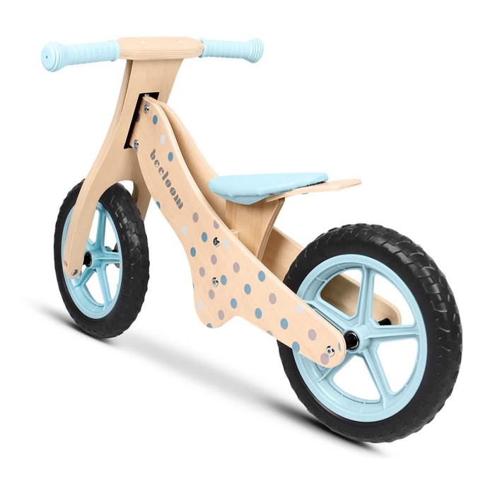 Bicicleta sin pedales BUBBLE BIKE bici infantil de madera diseño azul