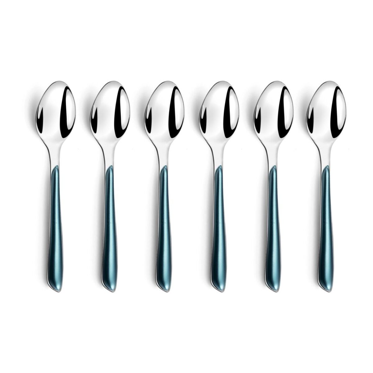 Solstice Azul Metalizado - Set de 6 cucharillas de café