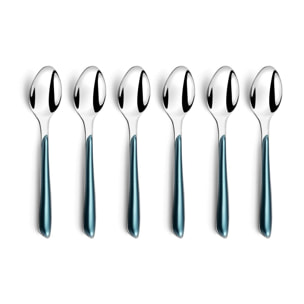 Solstice Azul Metalizado - Set de 6 cucharillas de café