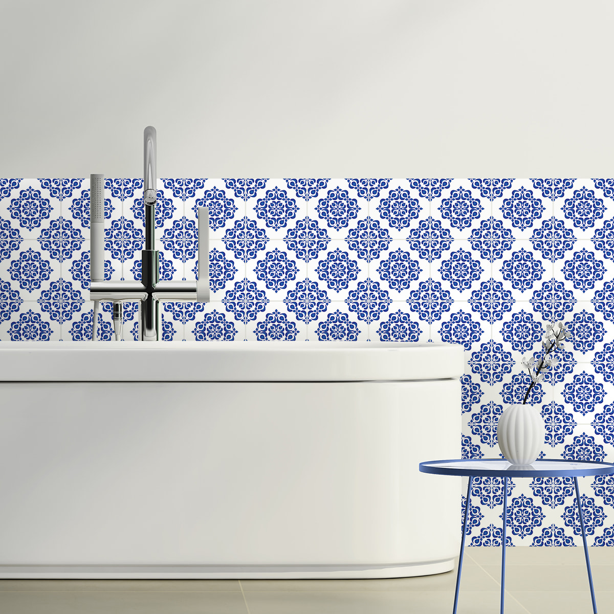 Stickers muraux - Sticker Mural Carrelage adhésif Cuisine Salle de Bain - 60 STICKERS CARRELAGES ETHNIQUE DAOUKRO