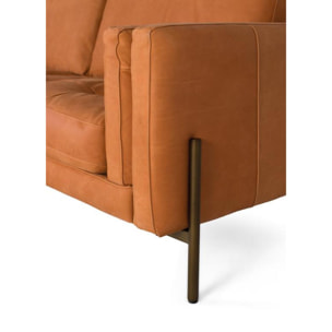 CANAPÉ 3 PLACES EN CUIR - 85 x 227 x 98 cm