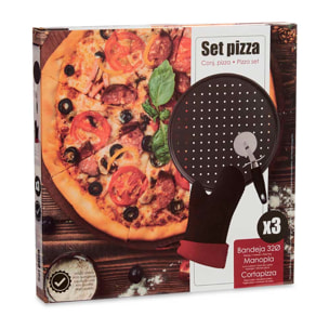 SET PIZZA MOLDE MANOPLA Y CORTAPIZZA