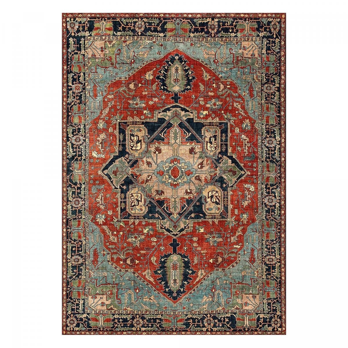 Tapis imprimé Vefu motif Médaillon Oriental