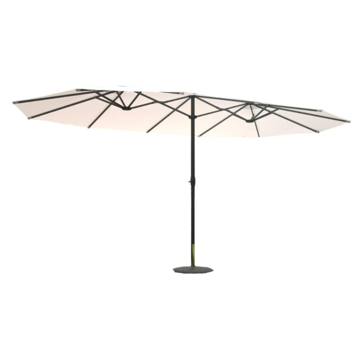 Parasol double 2,7 x 4,6 m écru CABIATE