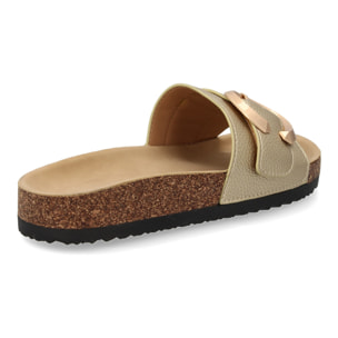 Sandalia plana de mujer, comoda y elegante, diseño moderno con material bio