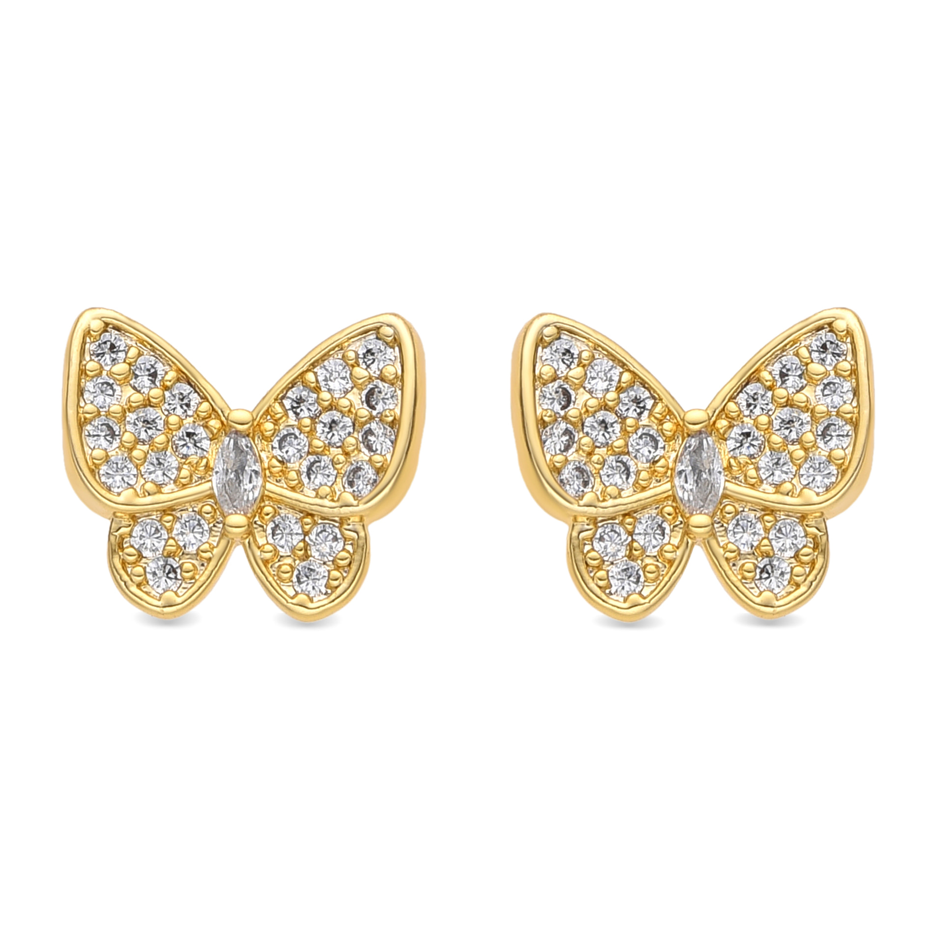 Pendientes acabado oro amarillo de 18k y Circonita Brillante