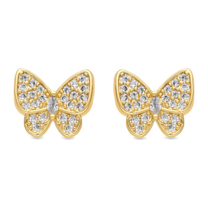 Pendientes acabado oro amarillo de 18k y Circonita Brillante