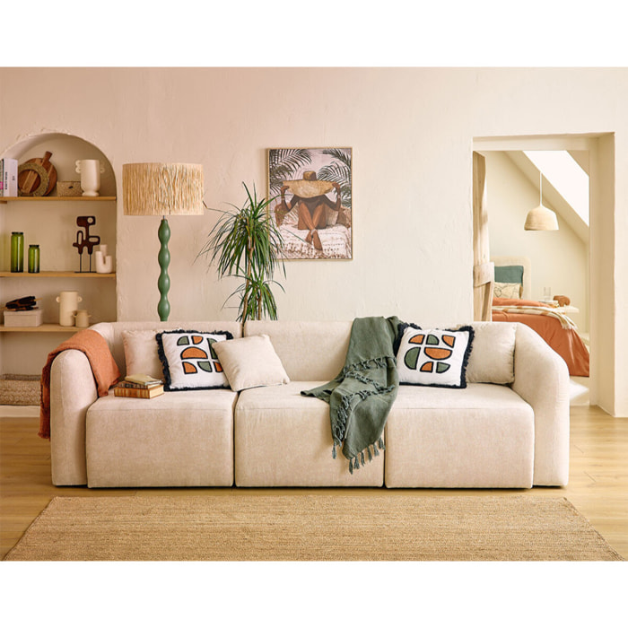 Ikare - module d'assise d'angle droit - en tissu - Beige