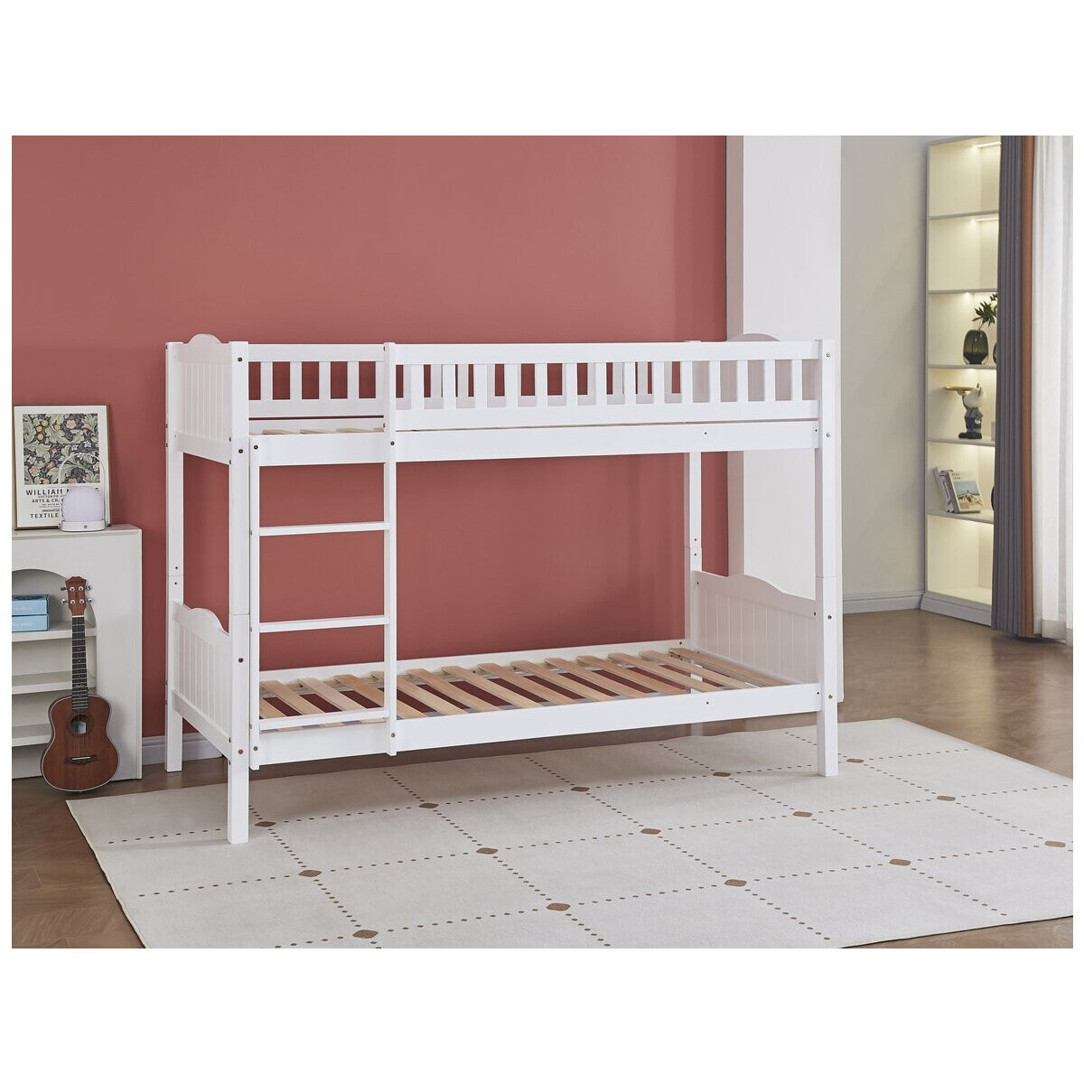 Lit superposé enfant "Gabriel" - Bois - Blanc - 90 x 190 cm