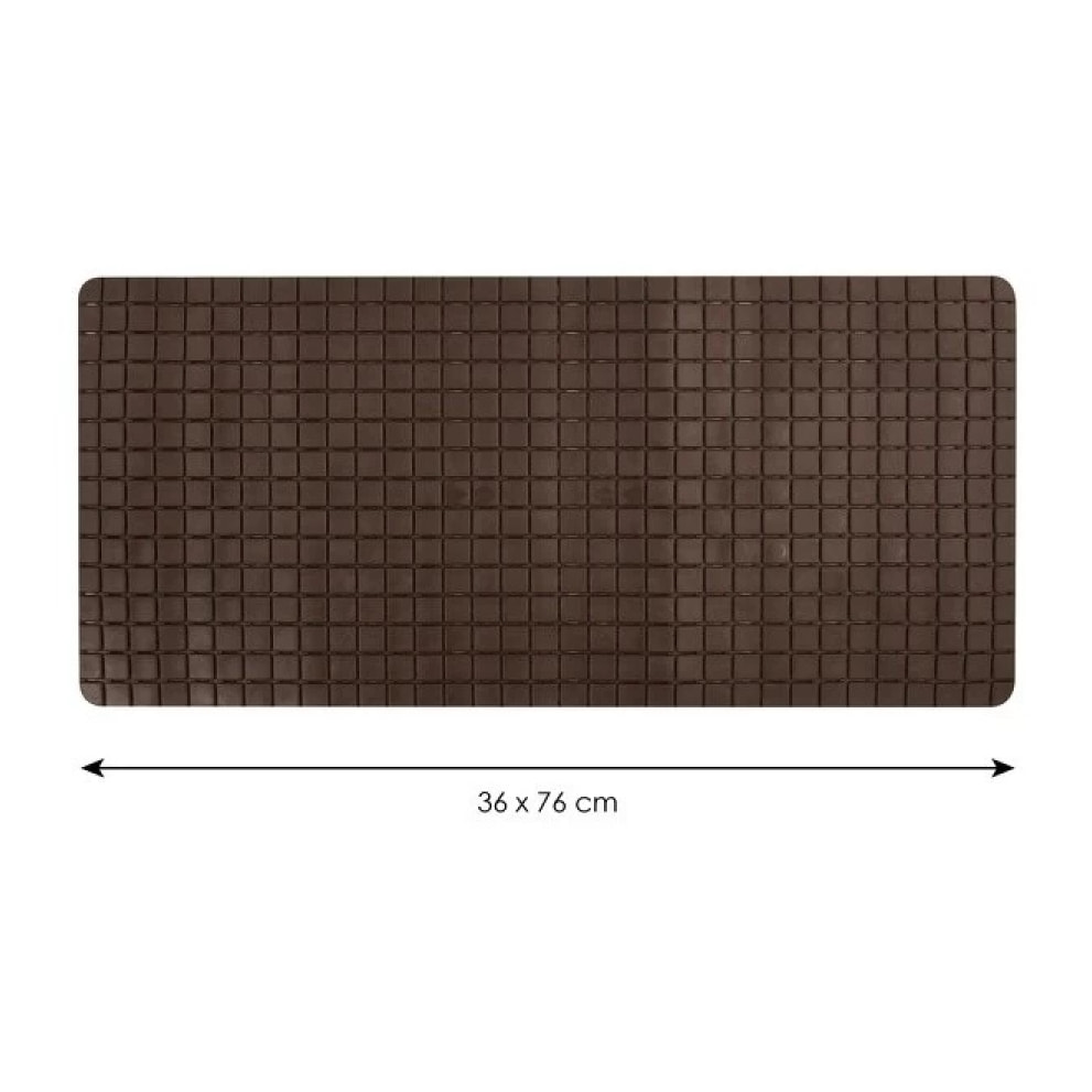 Tapis Fond de baignoire antidérapant Caoutchouc QUADRO 36x76cm Marron chocolat MSV
